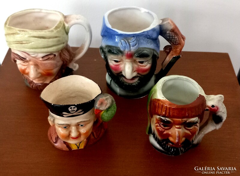 4 special mugs, collectible, handmade, negotiable