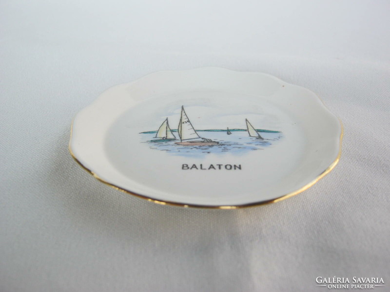 Balaton memorial Aquincum porcelain bowl with sailing ship