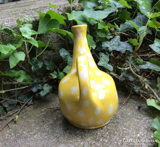 Gálócsy edit retro sun yellow hemp seed ceramic hen jug spout