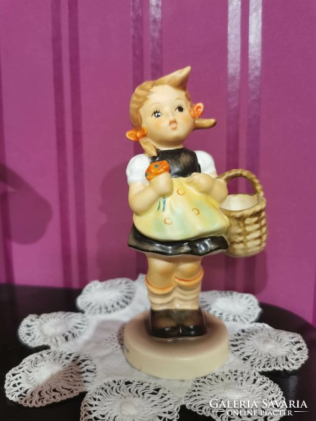 Old goebel hummel little girl with basket German porcelain