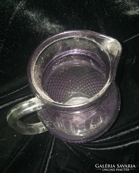 Retro glass jug pink 14 cm
