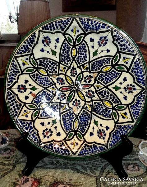 Antique Arabic handmade ceramic wall bowl, deep bowl - 30 cm - art&decoration
