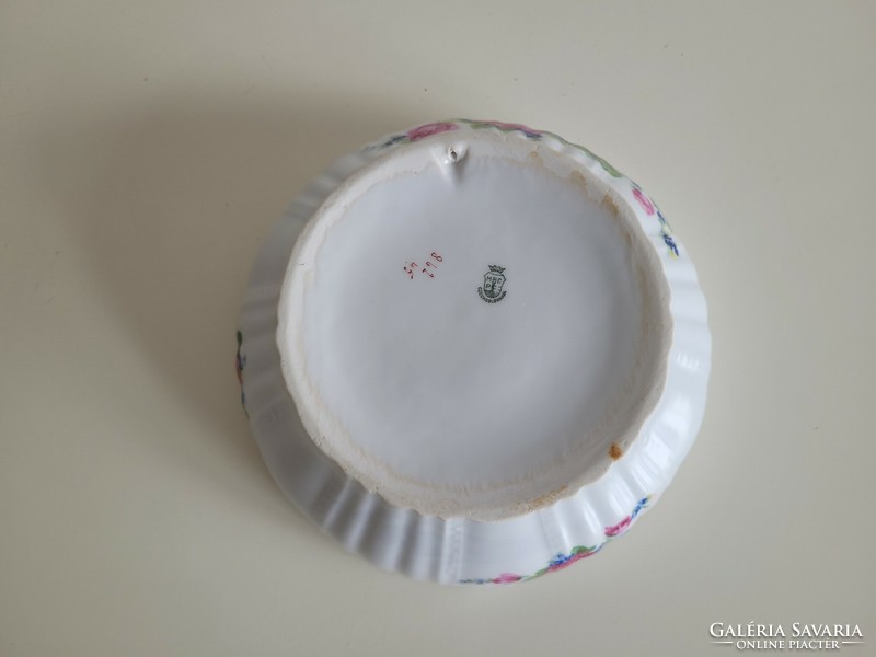 Régi Csehszlovák MCP rózsás gyöngyös porcelán tál rózsa mintás leveses pörköltes tál komatál