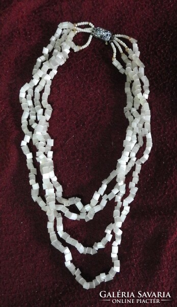 Four-row white necklace - necklace