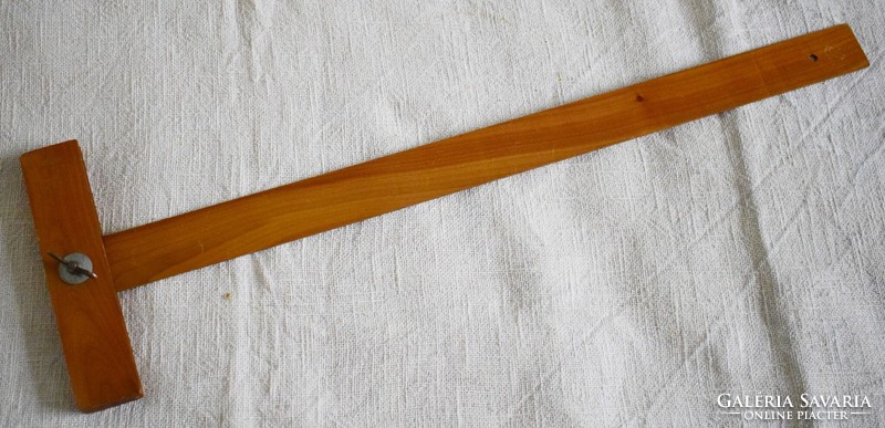 Old straight ruler, right angle 77.5 cm wooden dune 7012 mnosz 4972 made in Hungary