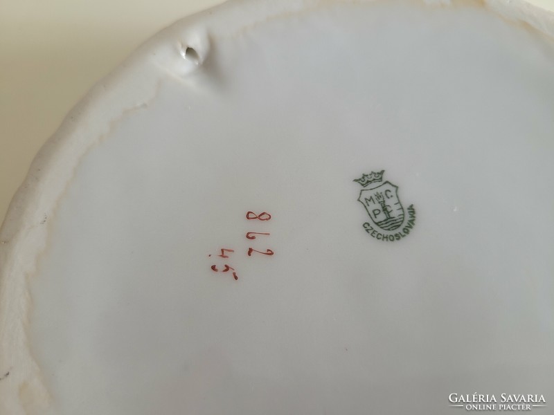 Old Czechoslovak mcp pink pearl porcelain bowl rose pattern soup stew bowl coma bowl