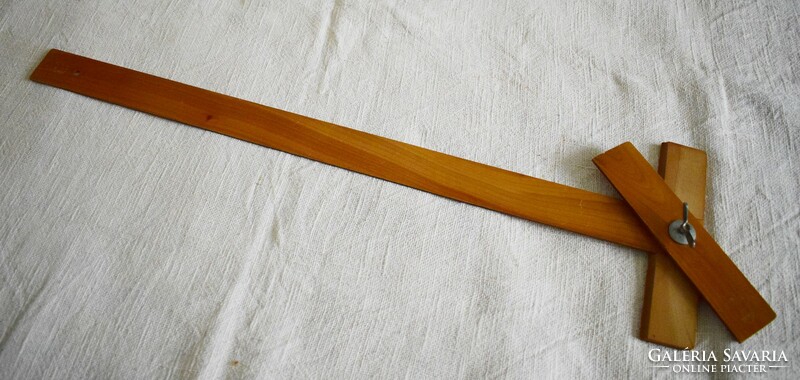 Old straight ruler, right angle 77.5 cm wooden dune 7012 mnosz 4972 made in Hungary