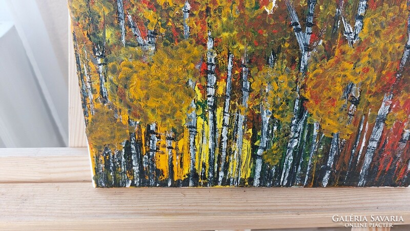 (K) Hangulatos erdő festmény 30x40 cm