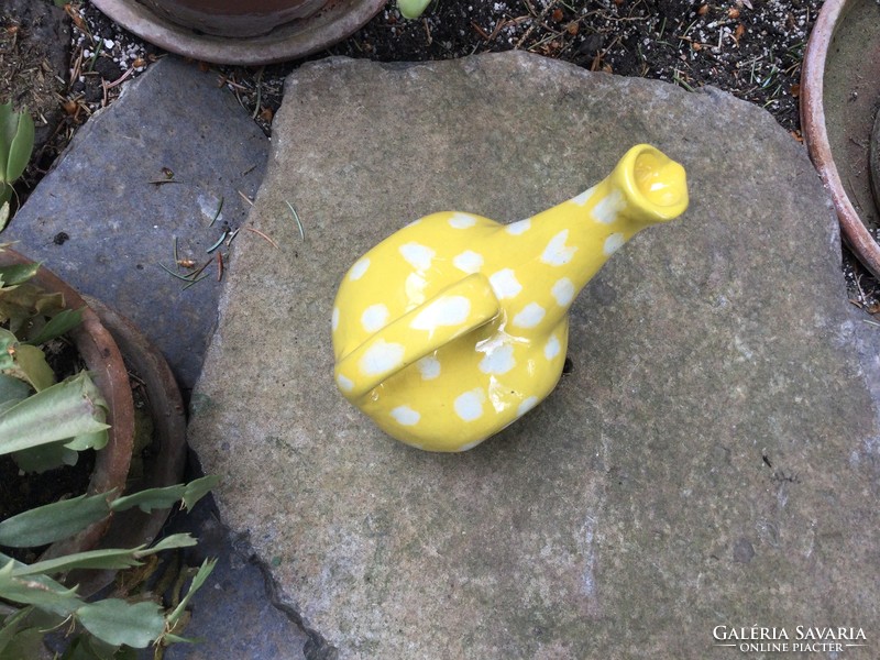Gálócsy edit retro sun yellow hemp seed ceramic hen jug spout