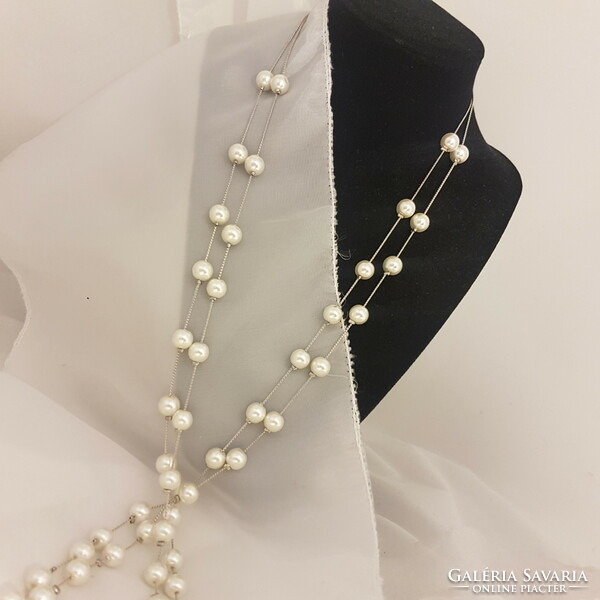 Exclusive silver-plated tekla pearl string