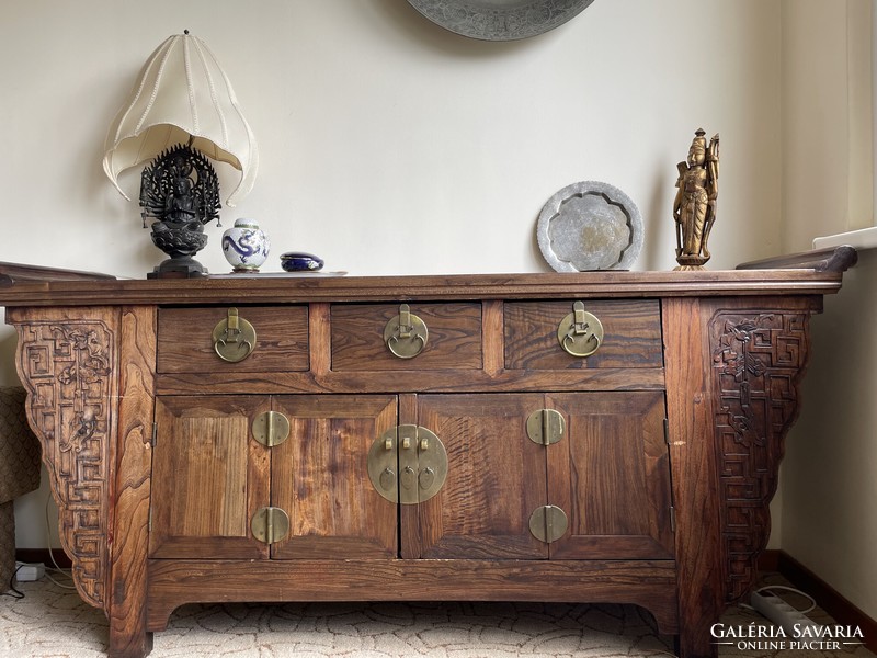 Beautiful hand-carved solid wood Chinese chest of drawers for sale