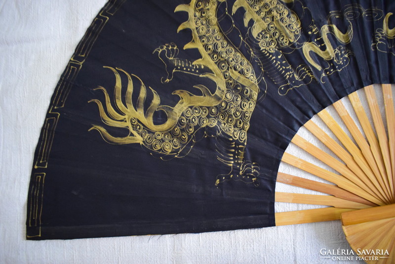 Old large size wall decoration with a flying dragon pattern 151 x 88 cm