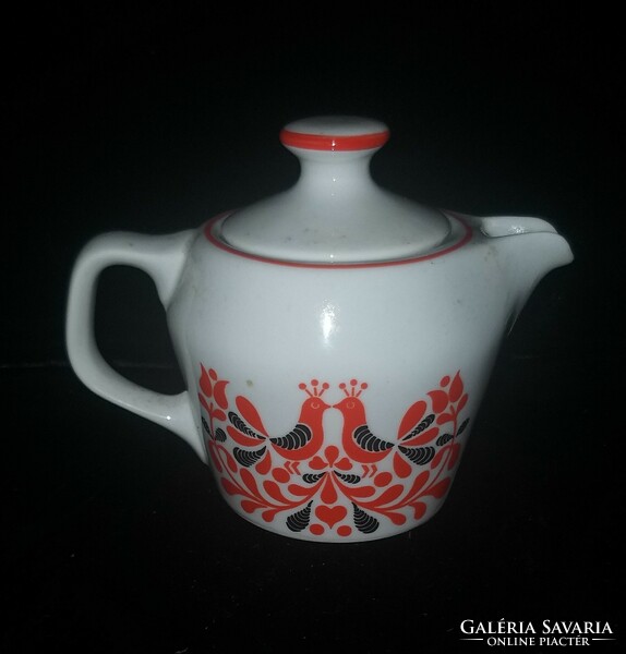 Hollóházi clattering coffee maker with bird porcelain spout 10 cm