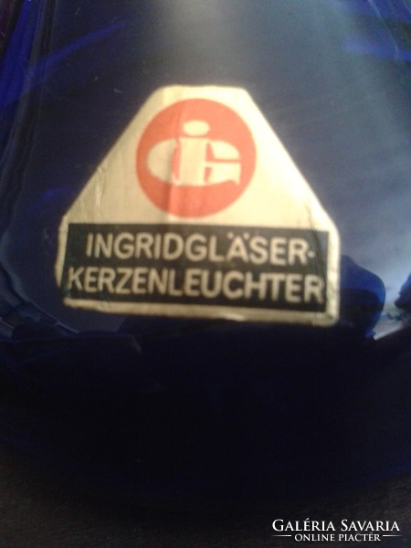 Flawless!! Marked German rwtro ingrid glasert kerzenleuchter glass candle holder 18 cm collectors!!!