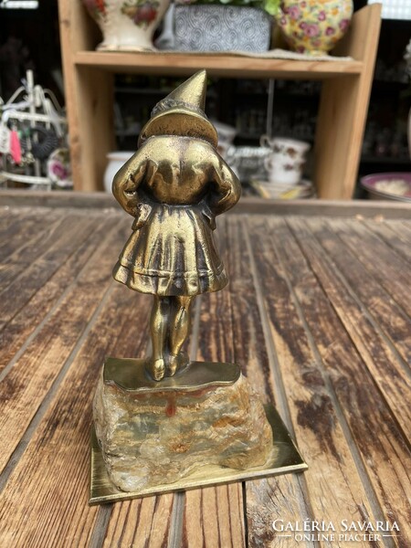 Bronze clown girl statue