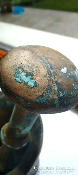 Beautiful solid copper mortar with patina