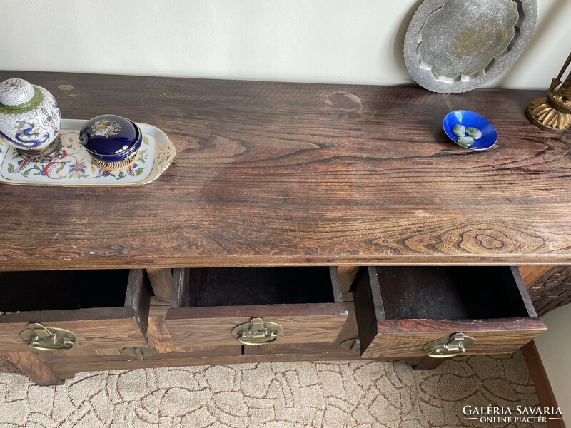 Beautiful hand-carved solid wood Chinese chest of drawers for sale