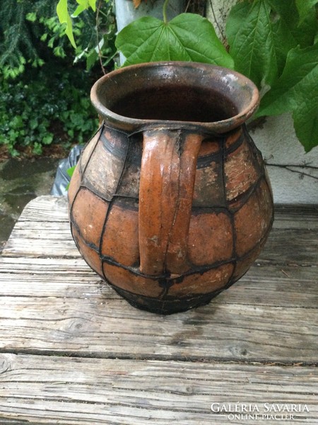 Large wire-wired earthenware pot tin silze