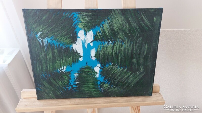 (K) collapsing trees painting 30x40 cm