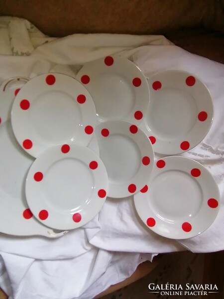 Antique drasche polka dot cake set 1936