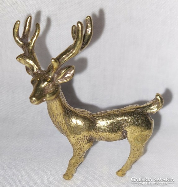 Miniature brass elk figure