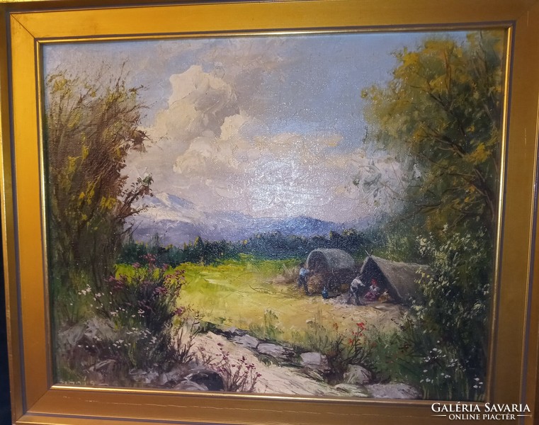 Sándor Szabó's painting: camping