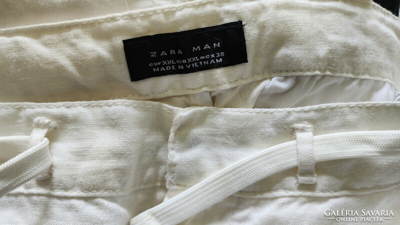 Extravagant 100% linen zara white pants classic elegant size: 38 xxl premium quality