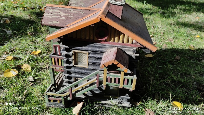 Ethnographic museum-valued handmade beam Transylvanian wooden house model large size 1969 doll's house