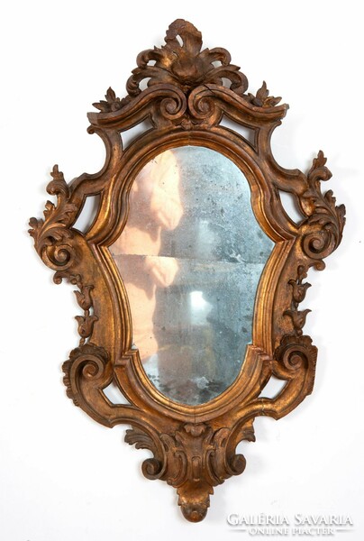 Antique mirror in carved wooden frame (for blind mirror)