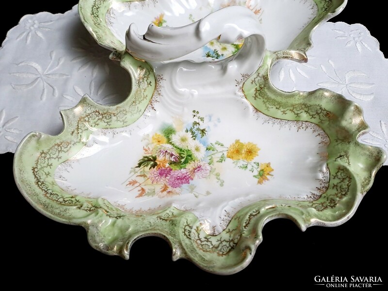 Beautiful, special and very rare c.T. Altwasser large porcelain serving bowl, approx. 100 years old!