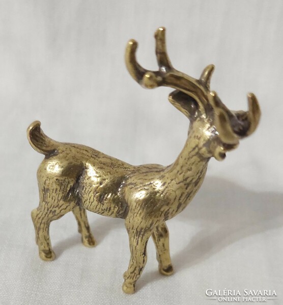 Miniature brass elk figure