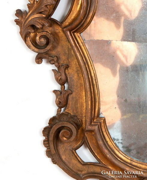 Antique mirror in carved wooden frame (for blind mirror)