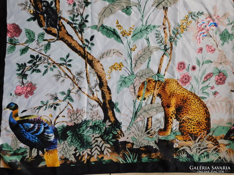 Huge Oriflame vintage stole with exotic wildlife