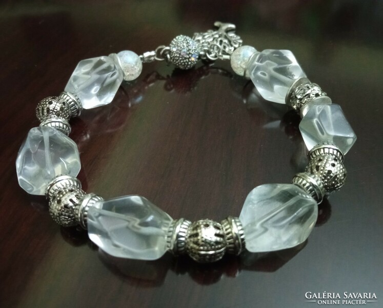 Semi-precious stone bracelet - rock crystal