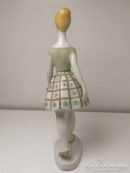 Hollóháza hand-painted porcelain walking lady figure - 50146