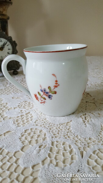 Antique oblat j. Flowered cup, mug