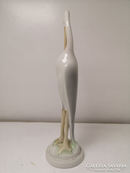 Hollóháza hand-painted porcelain egret statue - 50138