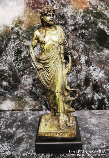 Asclepius - god of healing mythological bronze statue