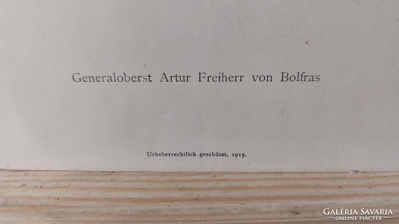 (K) Oskar Bruch régi litográfia, nyomat 28x38 cm. Artur von Bolfras vezérezredest ábrázolja.