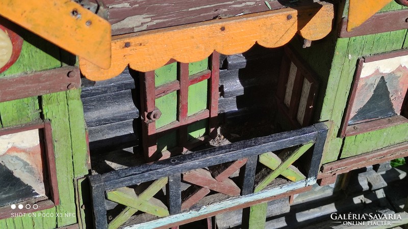 Ethnographic museum-valued handmade beam Transylvanian wooden house model large size 1969 doll's house