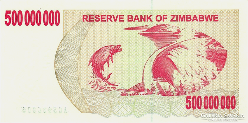 Zimbabwe 500 000 000 millió dollar 2008 UNC
