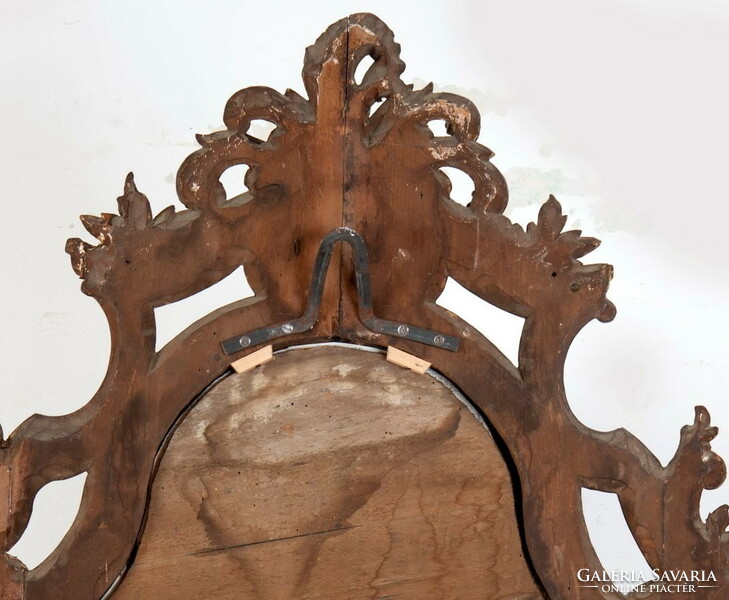 Antique mirror in carved wooden frame (for blind mirror)