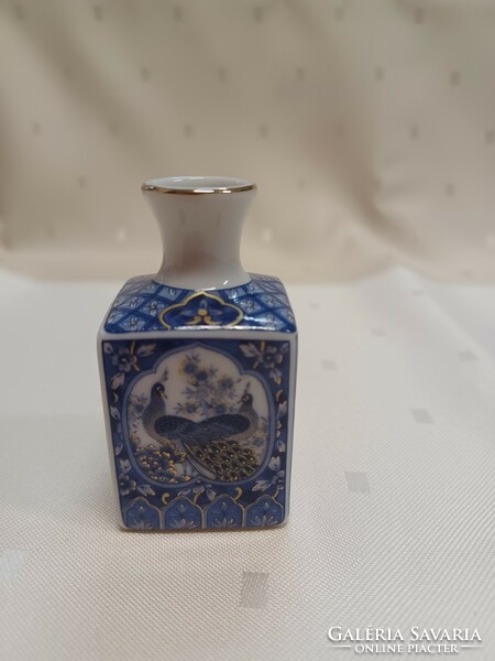 Japán  pávás porcelán mini váza, drsinkomaria részére