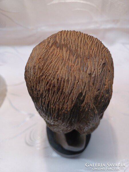 Wood carved head