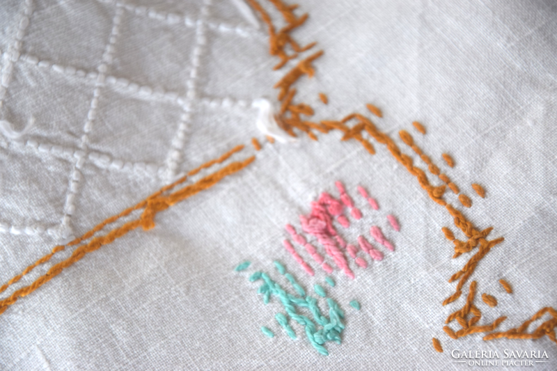 Old folk tradition large linen linen tablecloth tablecloth tablecloth hand embroidered 148 x 122