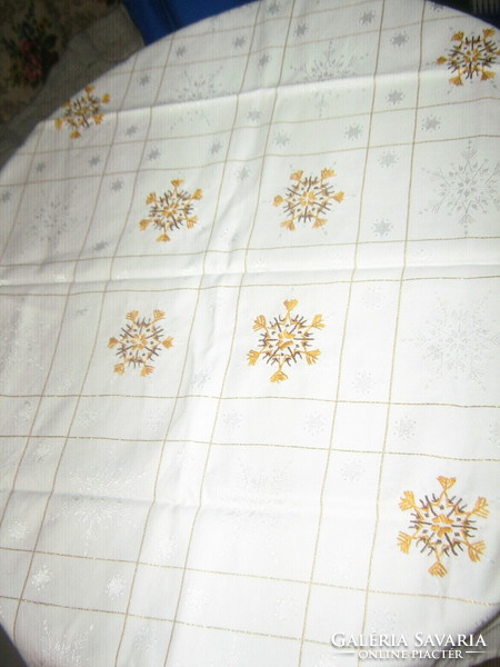 Beautiful hand-embroidered damask tablecloth