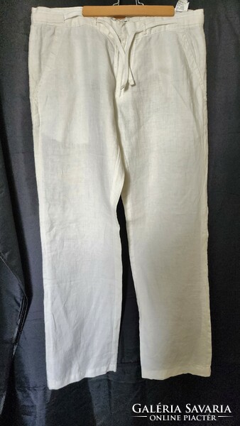 Extravagant 100% linen zara white pants classic elegant size: 38 xxl premium quality