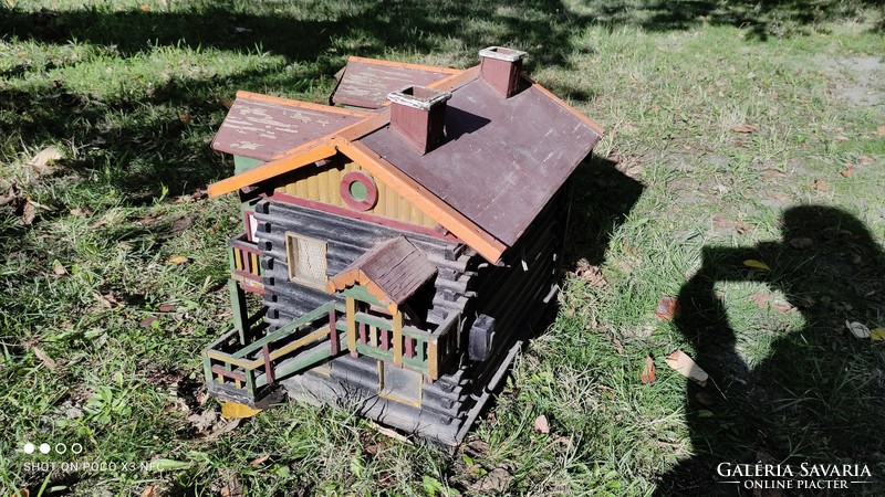 Ethnographic museum-valued handmade beam Transylvanian wooden house model large size 1969 doll's house
