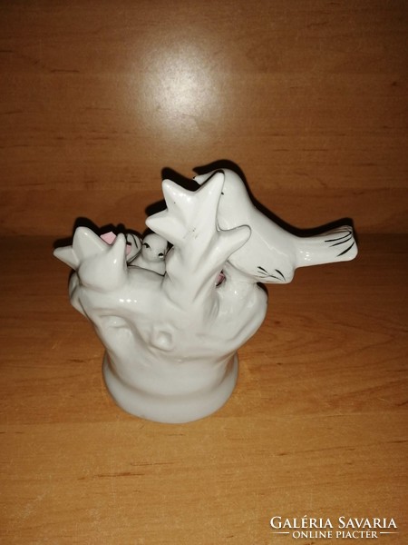 Mázas porcelán madarak figura szobor 13 cm magas (po-2)
