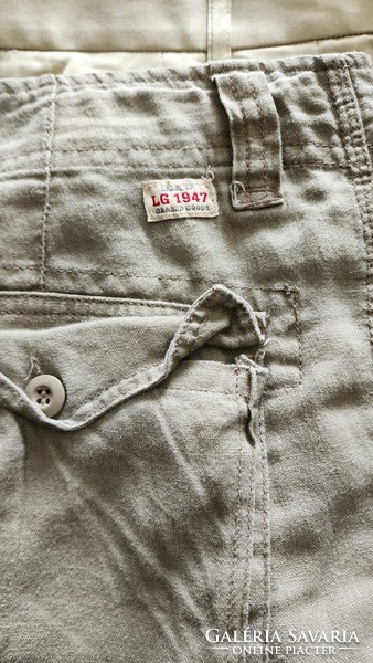 Extravagant h&m 100% linen beige trousers classic sporty size: 54 xxl premium quality